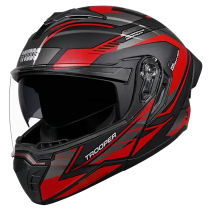 Studds Trooper Race D4 Matt Black N2 Flip up Helmet