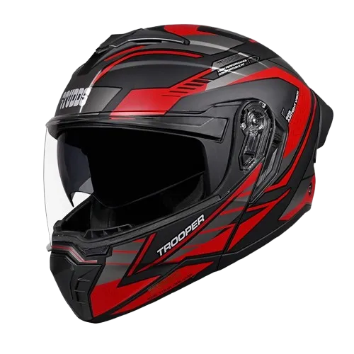 Studds Trooper Race D4 Matt Black N2 Flip up Helmet