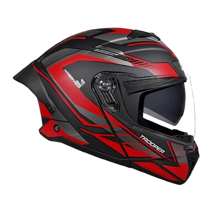 Studds Trooper Race D4 Matt Black N2 Flip up Helmet