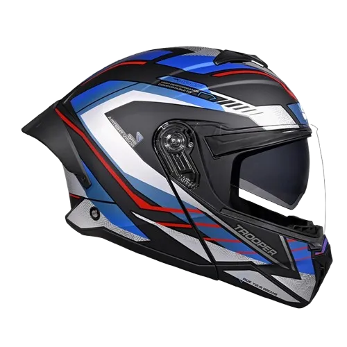 Studds Trooper Race D4 Matt Black Red N1 Flip up Helmet