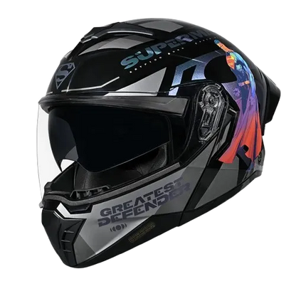 Studds Trooper Superman Black Chemeleon N8 Pink Flip Up Helmet