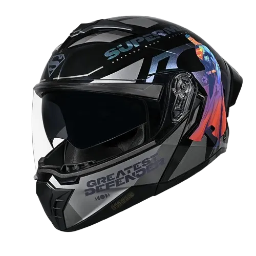 Studds Trooper Superman Black Chemeleon N8 Pink Flip Up Helmet