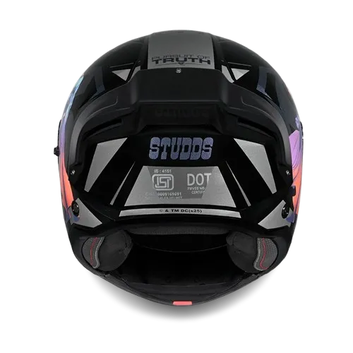 Studds Trooper Superman Black Chemeleon N8 Pink Flip Up Helmet