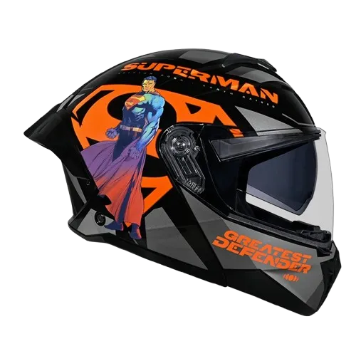 Studds Trooper Superman Black N10 Orange Flip Up Helmet