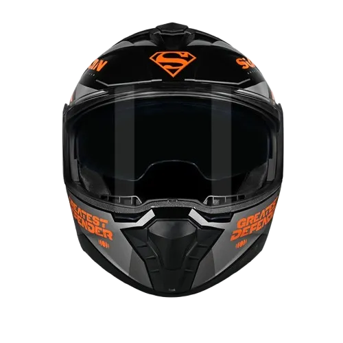 Studds Trooper Superman Matt Black N10 Orange Flip Up Helmet