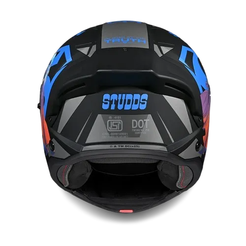 Studds Trooper Superman Matt Black N1 Blue Flip Up Helmet