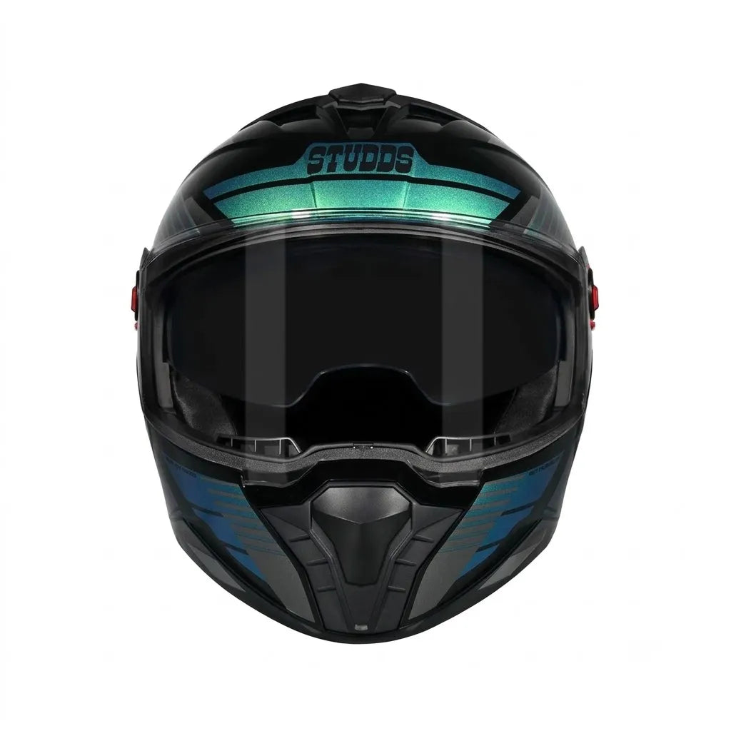 Studds Trooper Trail Black Grey Blue Filp Up Helmet