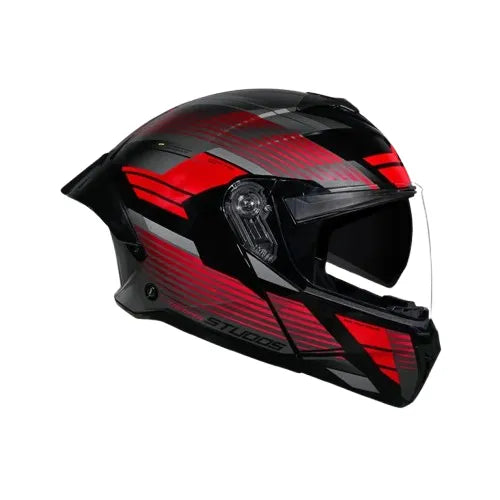 Studds Trooper Trail Black Grey Red Flip Up Helmet