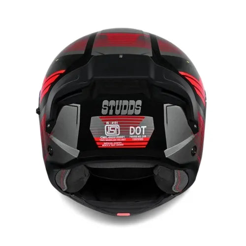 Studds Trooper Trail Black Grey Red Flip Up Helmet
