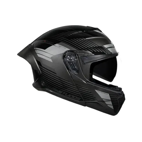 Studds Trooper Trail Grey Black Grey Flip Up Helmet