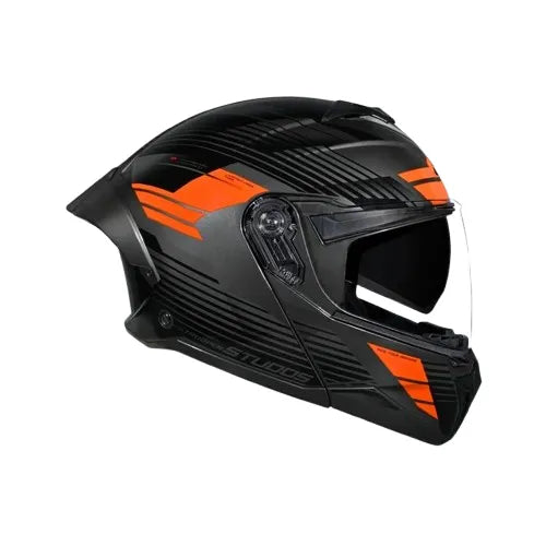 Studds Trooper Trail Grey Black Orange Flip Up Helmet