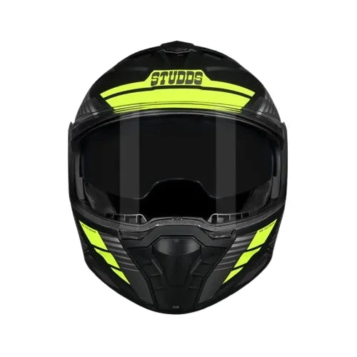 Studds Trooper Trail Matt Black Grey Yellow Flip Up Helmet