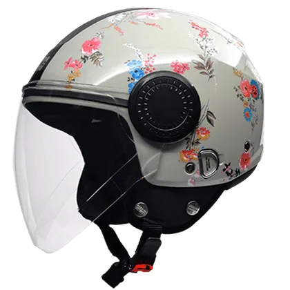 Studds Urban Super D2 Gray Flwr Half Face Helmet