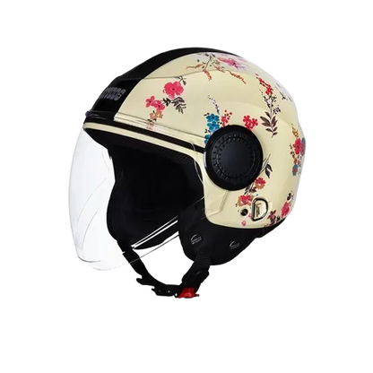 Studds Urban Super D2 Yellow Flower Half Face Helmet