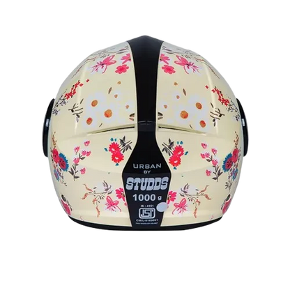Studds Urban Super D2 Yellow Flower Half Face Helmet