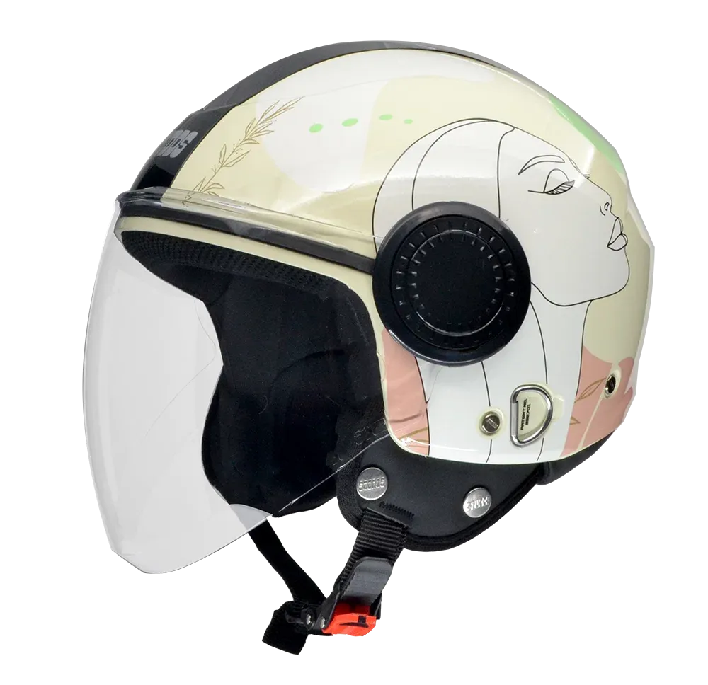 Studds Urban Super D3 Yellow Pink N6 Half Face Helmet