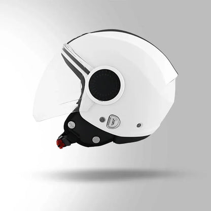 STUDDS Urban  White With Black Half Face Helmet