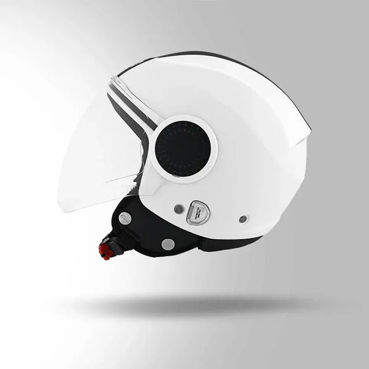 STUDDS Urban  White With Black Half Face Helmet