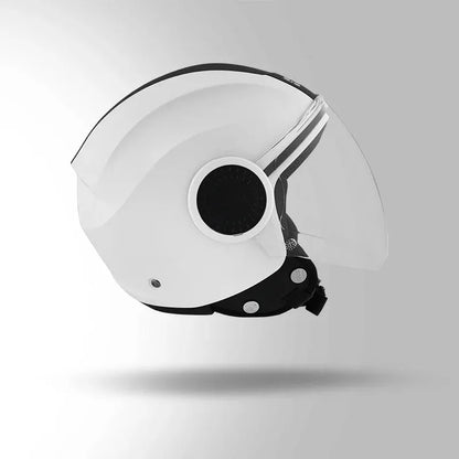 STUDDS Urban  White With Black Half Face Helmet
