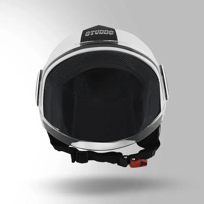 STUDDS Urban  White With Black Half Face Helmet