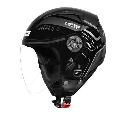 Studds Vogue D1 Black N4 Gray Half Face Helmet