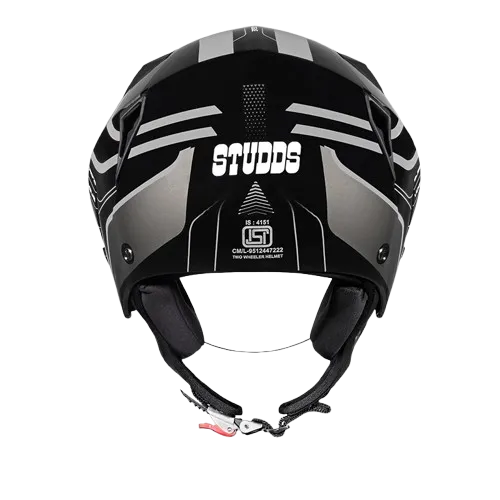 Studds Vogue D1 Black N4 Gray Half Face Helmet