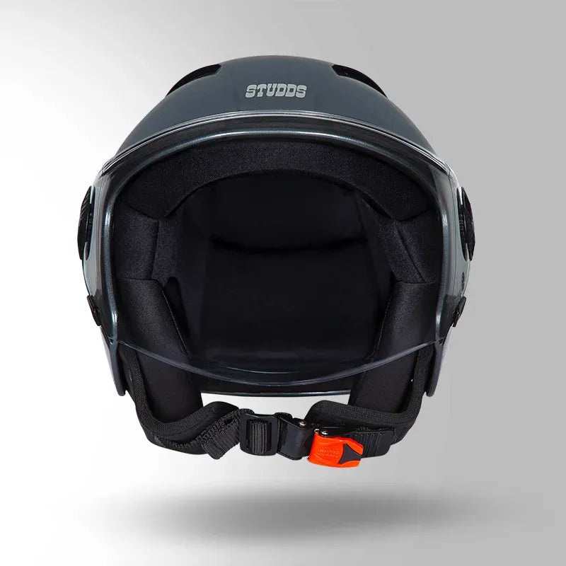 STUDDS Vogue Matt Gun Grey Half Face Helmet
