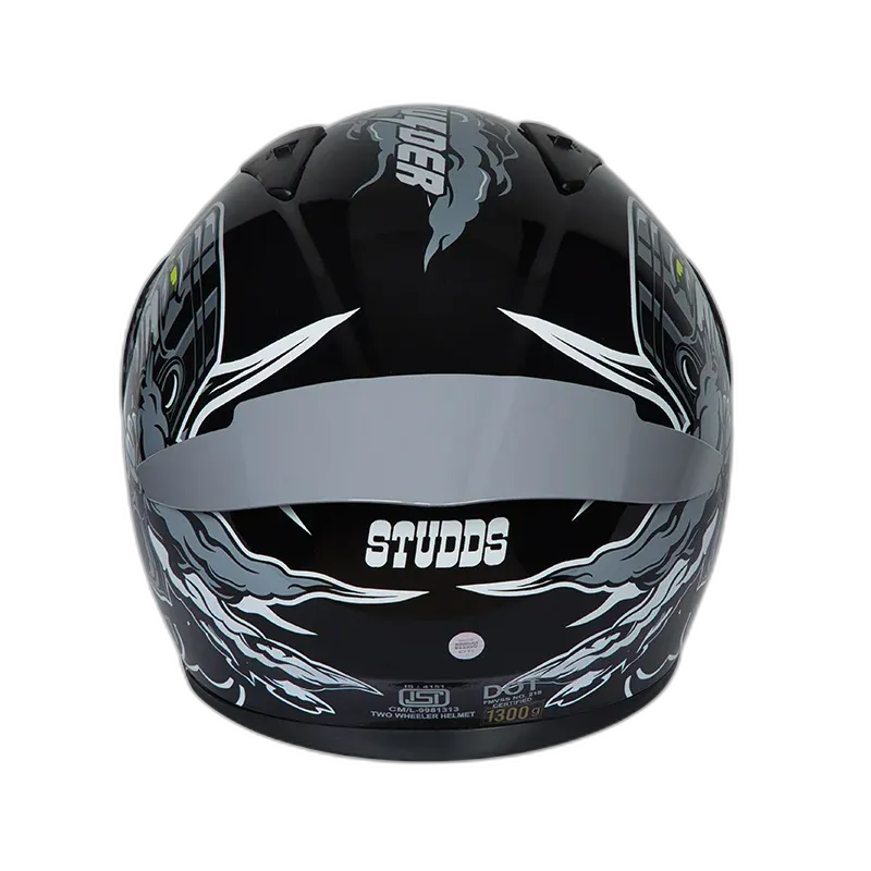 STUDDS Thunder Bluetooth Cr D10 Grey N Full Face Helmet