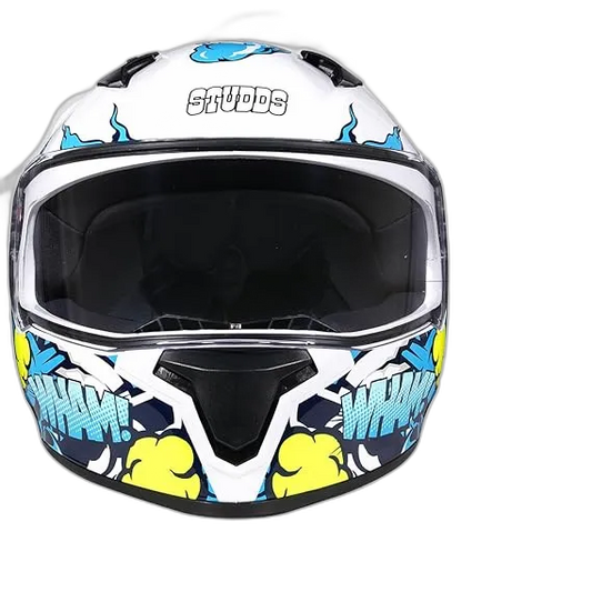 STUDDS Thunder D10 White N1 Full Face Helmet