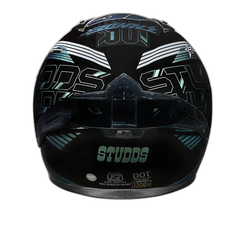 STUDDS Thunder D11 Black Chameelon N1 Blue Full Face Helmet