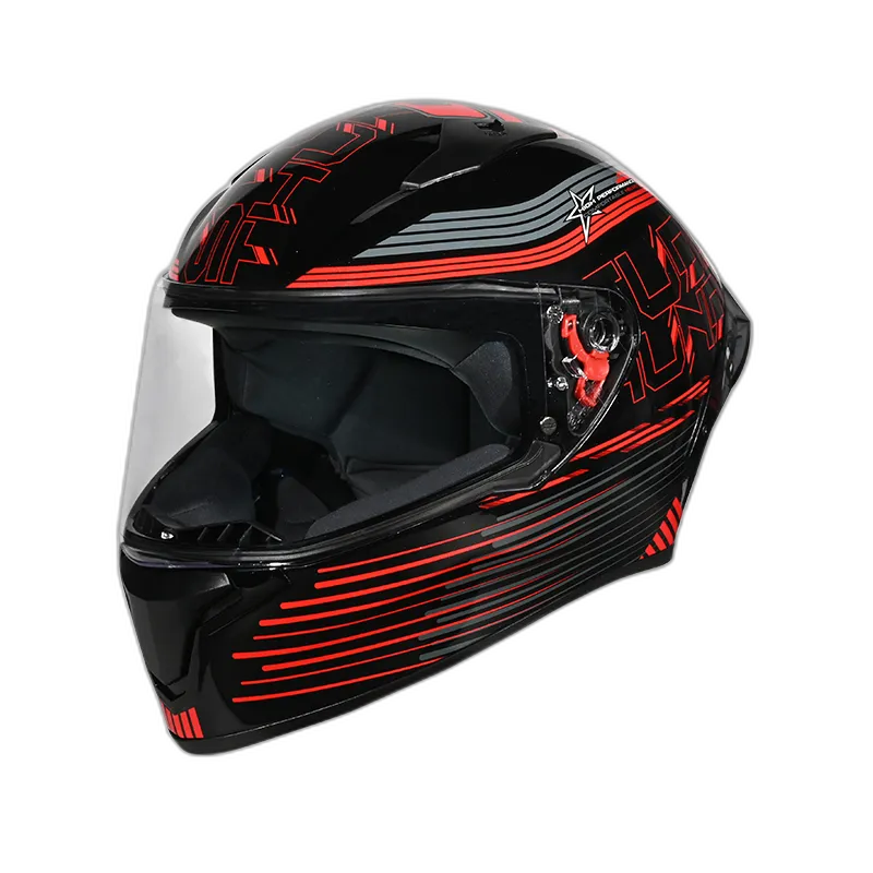 STUDDS Thunder D11 Black N2 Red Full Face Helmet