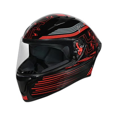 STUDDS Thunder D11 Black N2 Red Full Face Helmet
