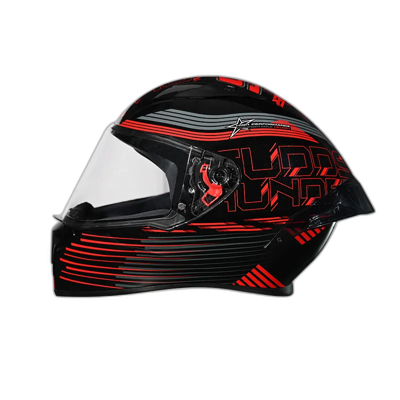 STUDDS Thunder D11 Black N2 Red Full Face Helmet