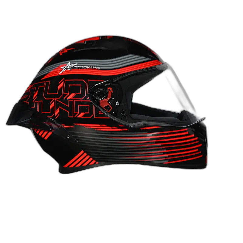 STUDDS Thunder D11 Black N2 Red Full Face Helmet