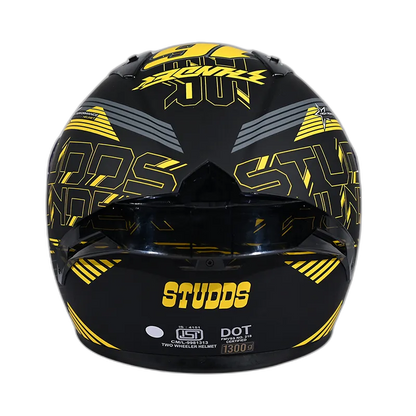 STUDDS Thunder D11 Black Yellow N5 Full Face Helmet