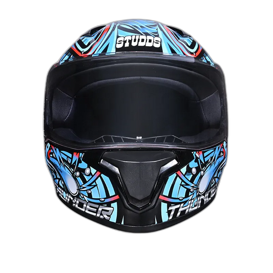 STUDDS Thunder D12 Black Blue N2 Full Face Helmet