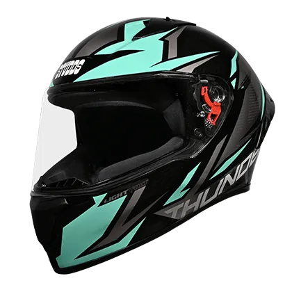 STUDDS Thunder D1 Lightvolt Black Blue N4 Full Face Helmet
