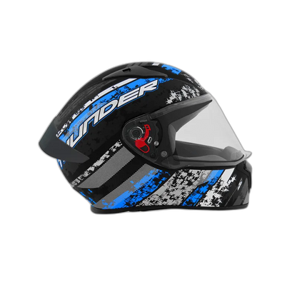 STUDDS Thunder D1 Matt Black N1 Blue Full Face Helmet