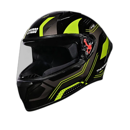 STUDDS Thunder D2 Draken Black Fluorescent Yellow N5 Full Face Helmet