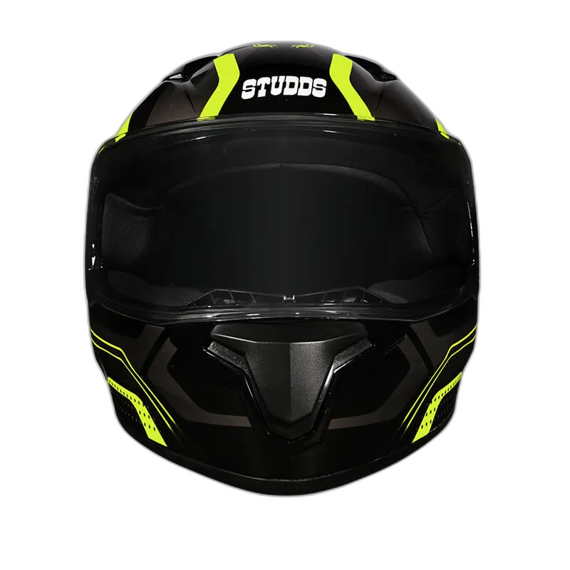 STUDDS Thunder D2 Draken Black Fluorescent Yellow N5 Full Face Helmet