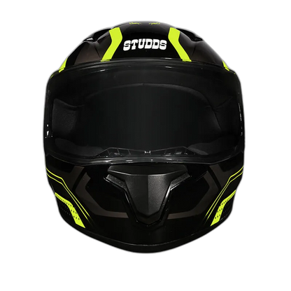 STUDDS Thunder D2 Draken Black Fluorescent Yellow N5 Full Face Helmet
