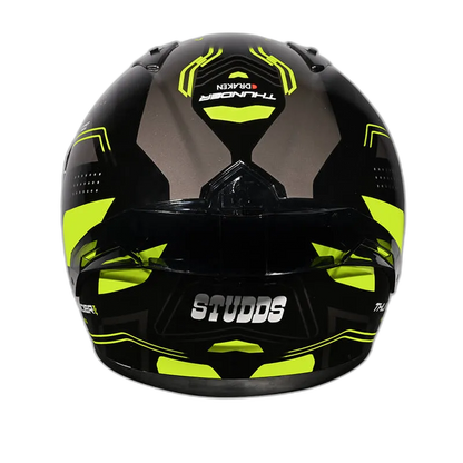 STUDDS Thunder D2 Draken Black Fluorescent Yellow N5 Full Face Helmet