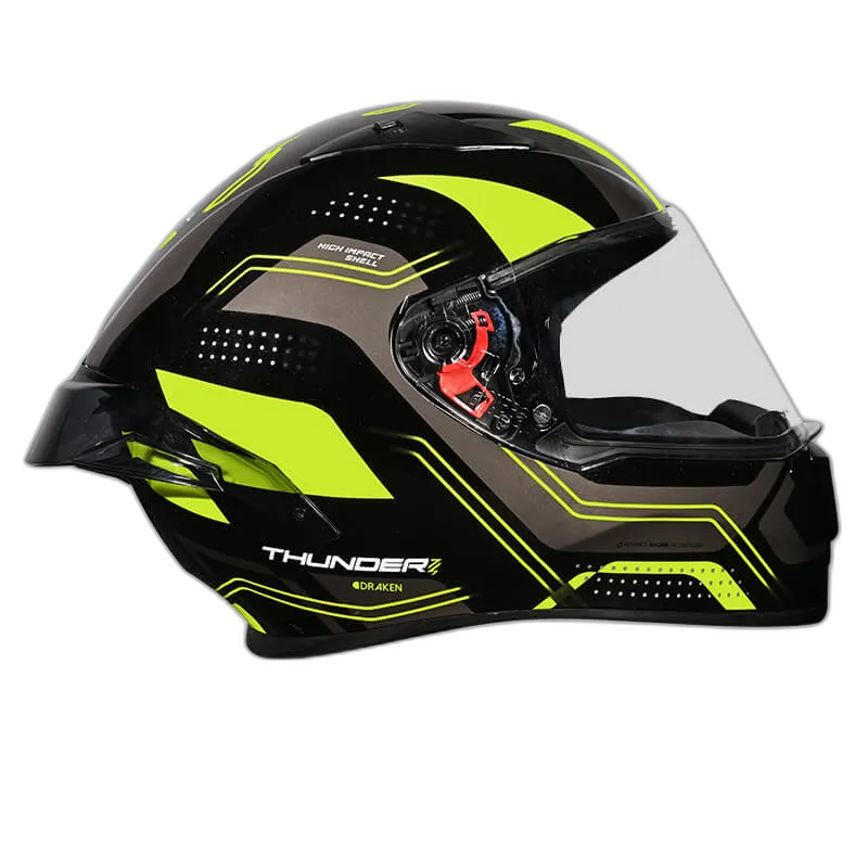 STUDDS Thunder D2 Draken Black Fluorescent Yellow N5 Full Face Helmet