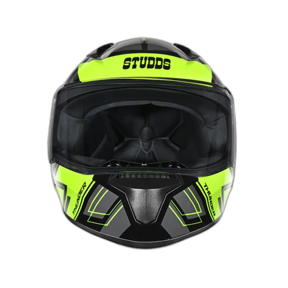 STUDDS Thunder D3 Gl Black Neon Yellow N5 Full Face Helmet