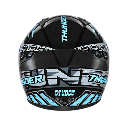 STUDDS Thunder D5 Black N1 Blue Full Face Helmet