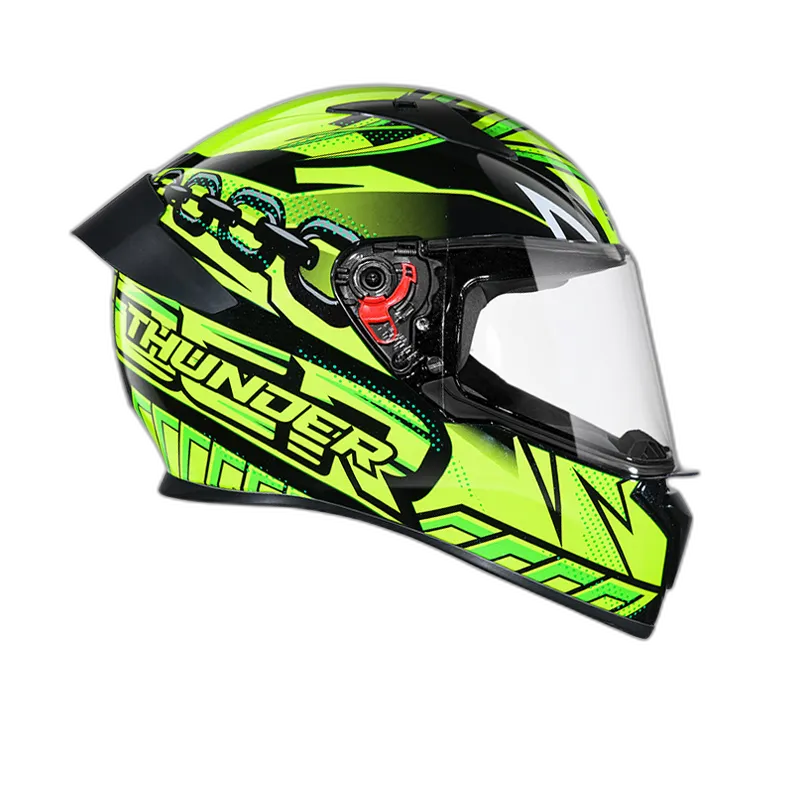 STUDDS Thunder D5 Matt Black Green N5 Full Face Helmet