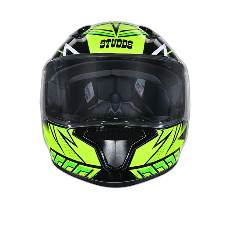 STUDDS Thunder D5 Matt Black Green N5 Full Face Helmet