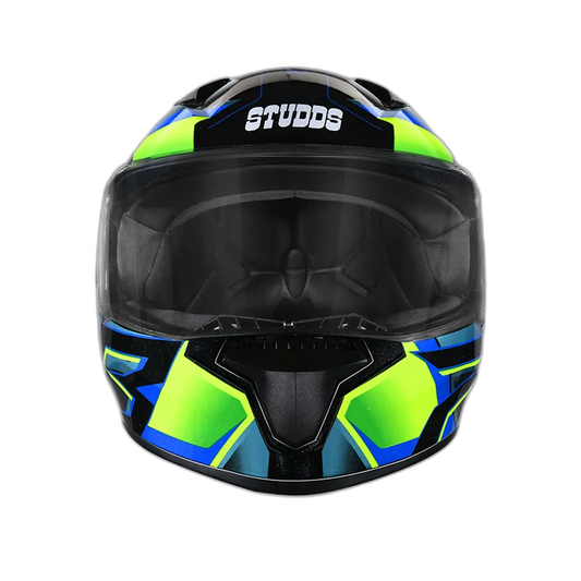 STUDDS Thunder D6 Black Green N1 Full Face Helmet