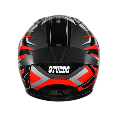 STUDDS Thunder D6 Black Red N4 Full Face Helmet