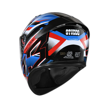 STUDDS Thunder D6 Black White N1 Full Face Helmet